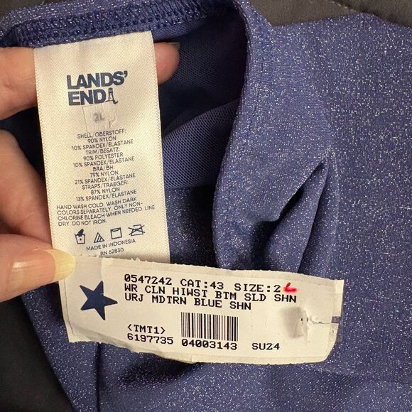 Lands' End Shine High Waisted Bikini Bottom - Size: 2 Long (Altered) - NWT - Picture 10 of 13